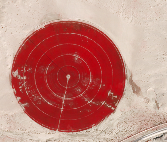 Crop pivot irrigation in Saudi Arabia. Image: Skybox Imaging