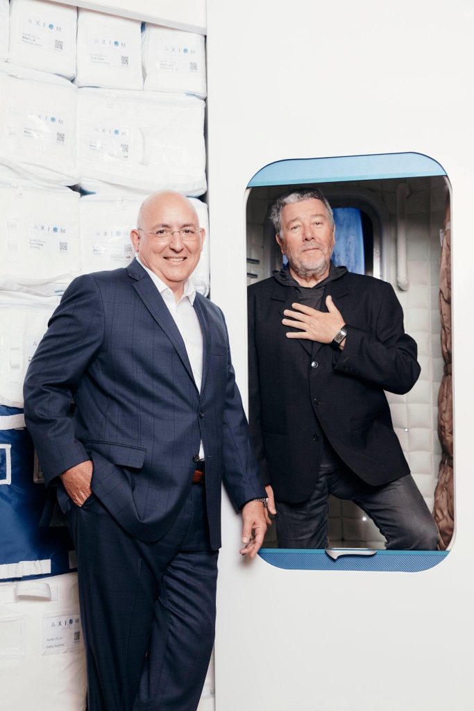 Mike Suffredini, left, with designer Philippe Starck, with their mockup. Credit: New York Times